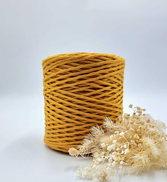 Mustard Macrame Cord - 3MM  Single Strand Luxe Cotton String 1KG Stardust Melbourne