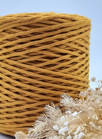 Mustard Macrame Cord - 3MM  Single Strand Luxe Cotton String 1KG Stardust Melbourne