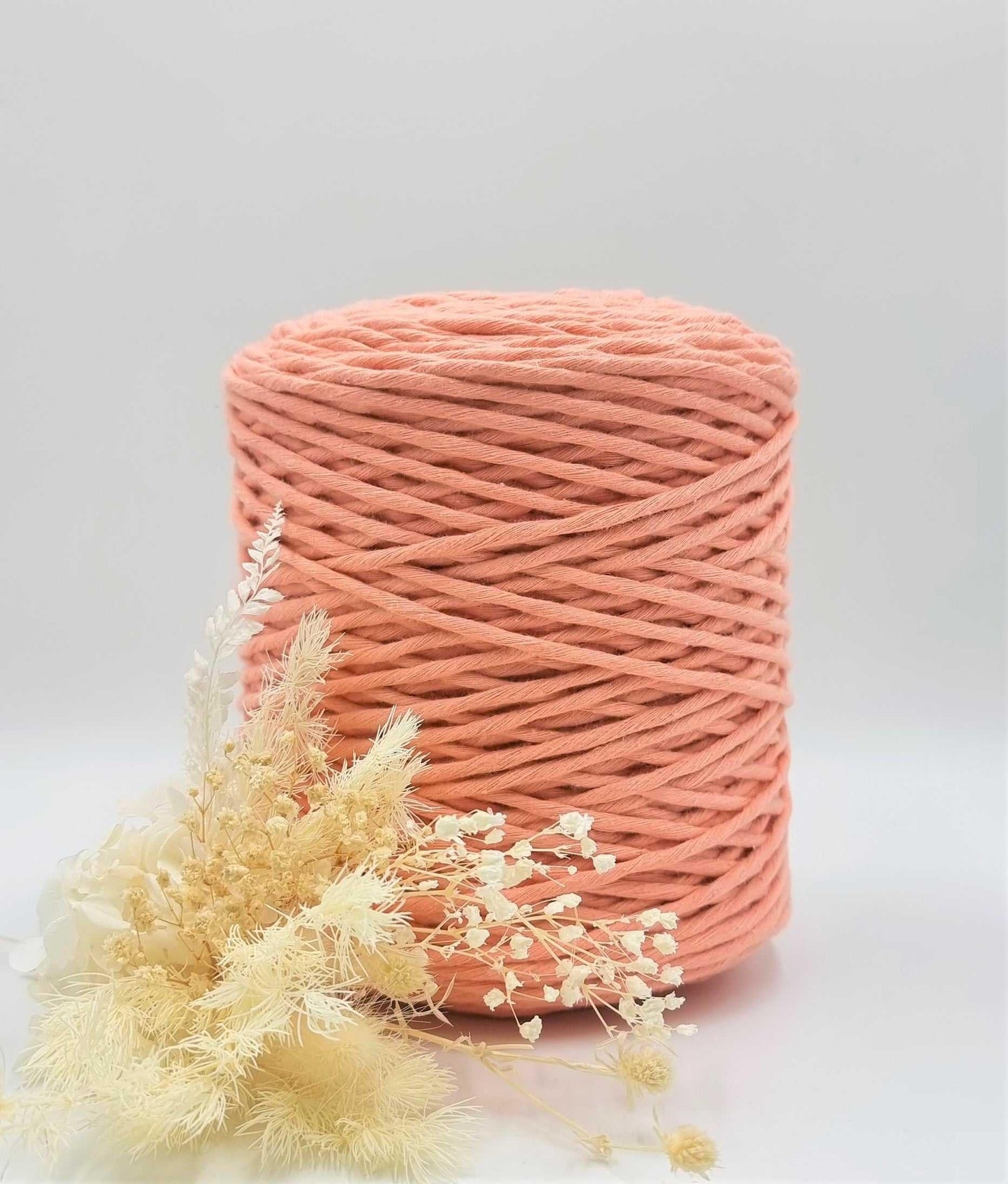 Peach Macrame Cord - 3MM  Single Strand Luxe Cotton String 1KG Stardust Melbourne