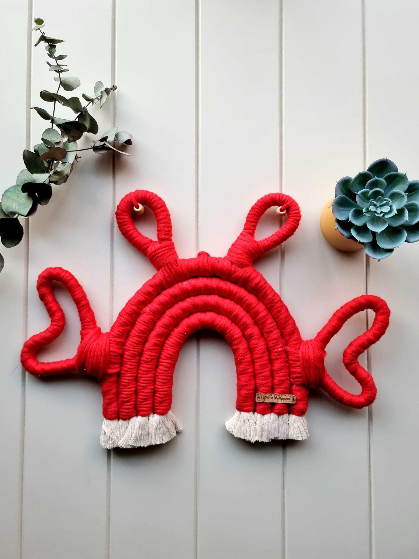 Rainbow Macrame Crab Wall Hanging | Handmade Rainbow | 100% cotton - Stardust Melbourne