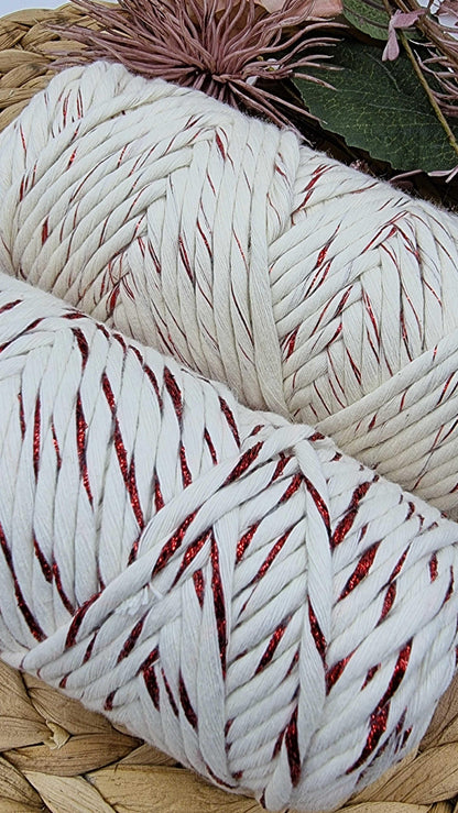 Shiny Red Macrame Cord - 3MM Single Strand Luxe Cotton String Stardust Melbourne