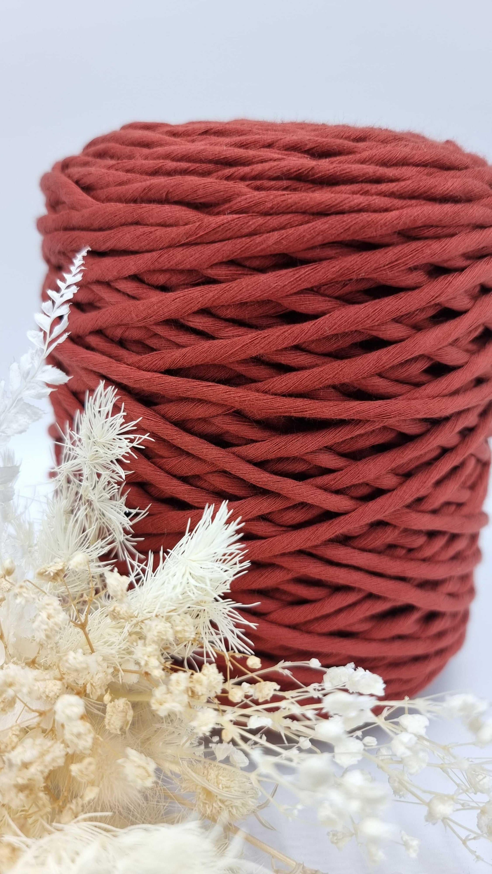 Red Velvet Macrame Cord - 3MM  Single Strand Luxe Cotton String 1KG Stardust Melbourne