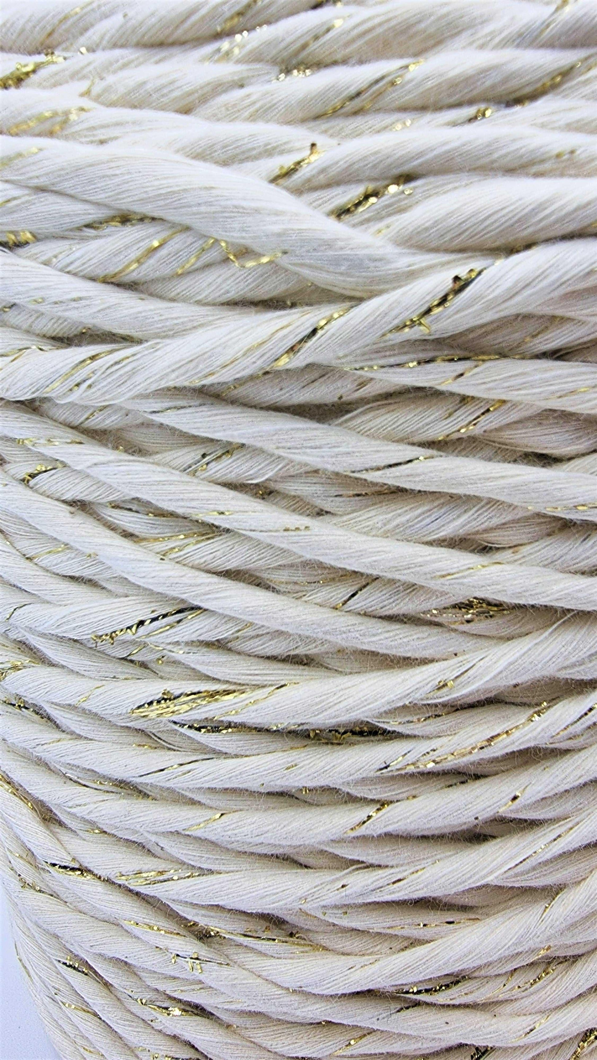 Shiny Gold Natural- 3MM Single Strand Luxe Cotton String 1KG Stardust Melbourne