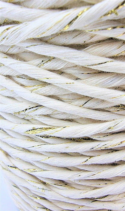 Shiny Gold Natural- 3MM Single Strand Luxe Cotton String 1KG Stardust Melbourne