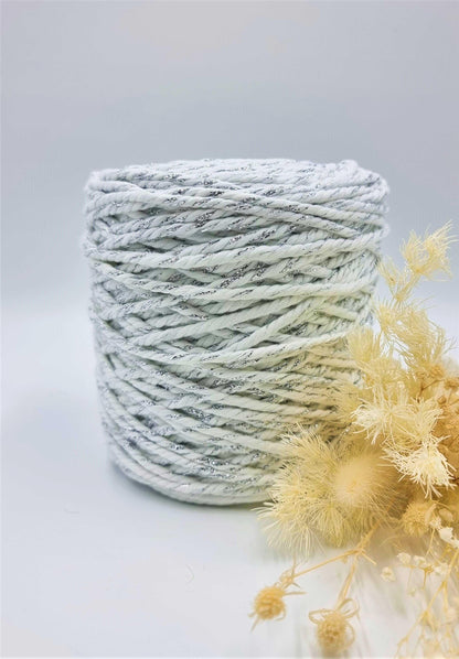Shiny Silver White- 3MM 3 Strand Luxe Cotton Rope 1KG Stardust Melbourne