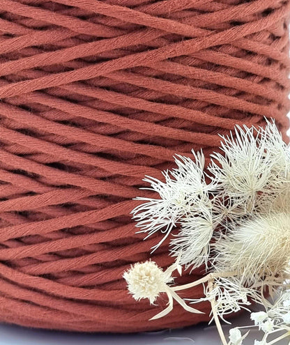 Rust- 3MM  Single Strand Luxe Cotton Macrame String 1KG Stardust Melbourne