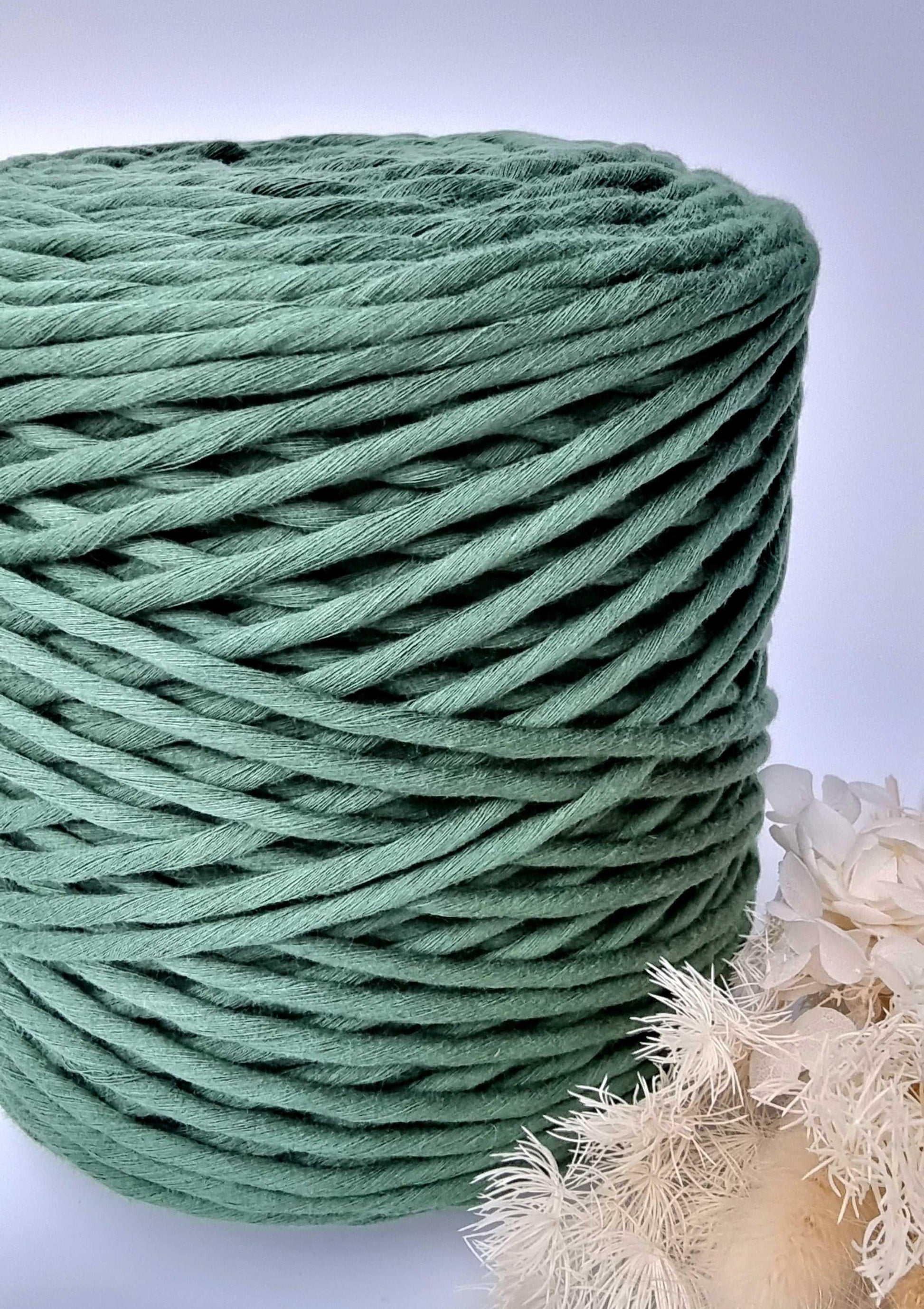 Emerald Green Macrame Cord - 3MM  Single Strand Luxe Cotton String 1KG Stardust Melbourne