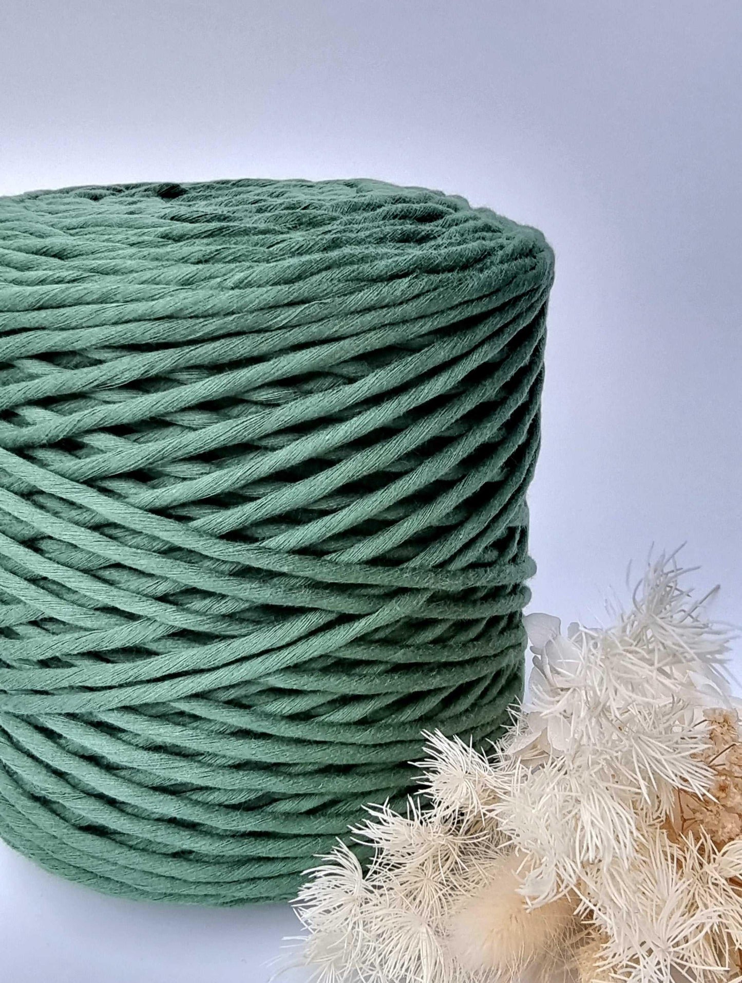 Emerald Green Macrame Cord - 3MM  Single Strand Luxe Cotton String 1KG Stardust Melbourne