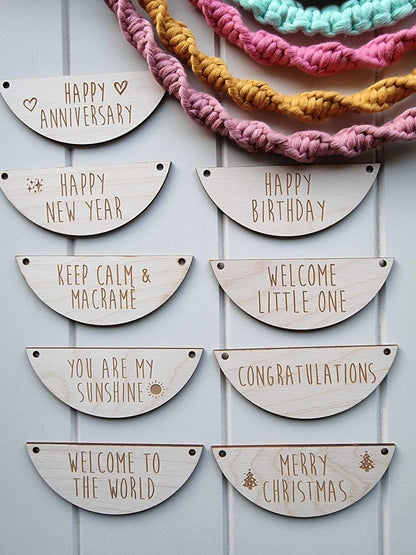 Wood Sign with Macrame Rainbow Wall Hanging | handmade macrame Stardust Melbourne