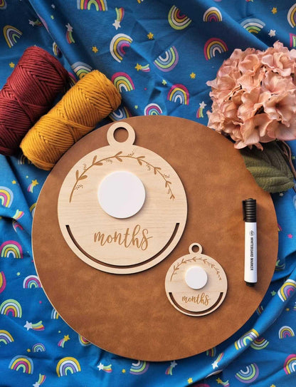 Wooden Macrame Baby Milestone Frame | L : 20cmx23cm | S : 10cmx11cm Stardust Melbourne
